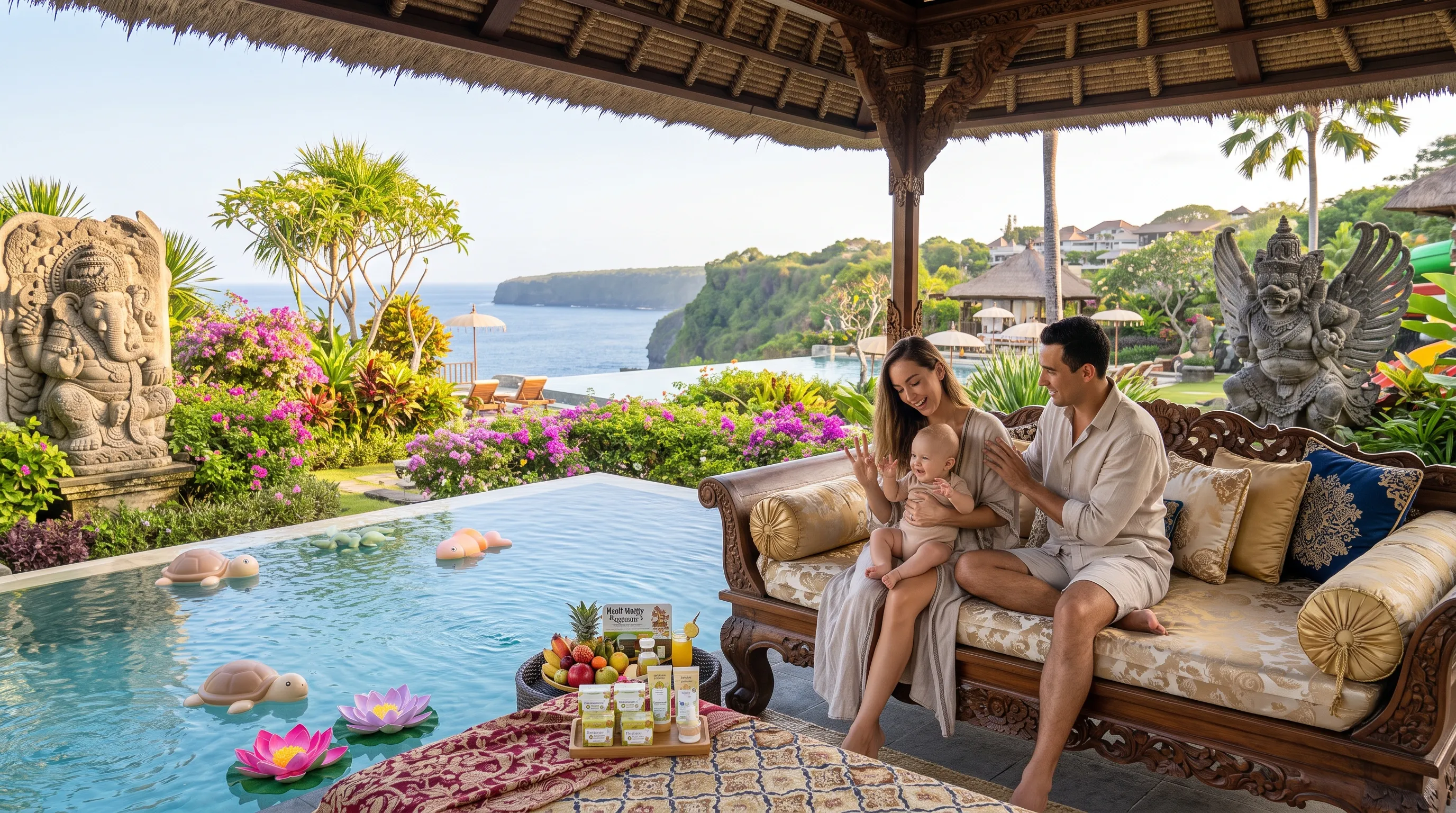 Family with Baby at Bali Baby-Friendly Resort Pool