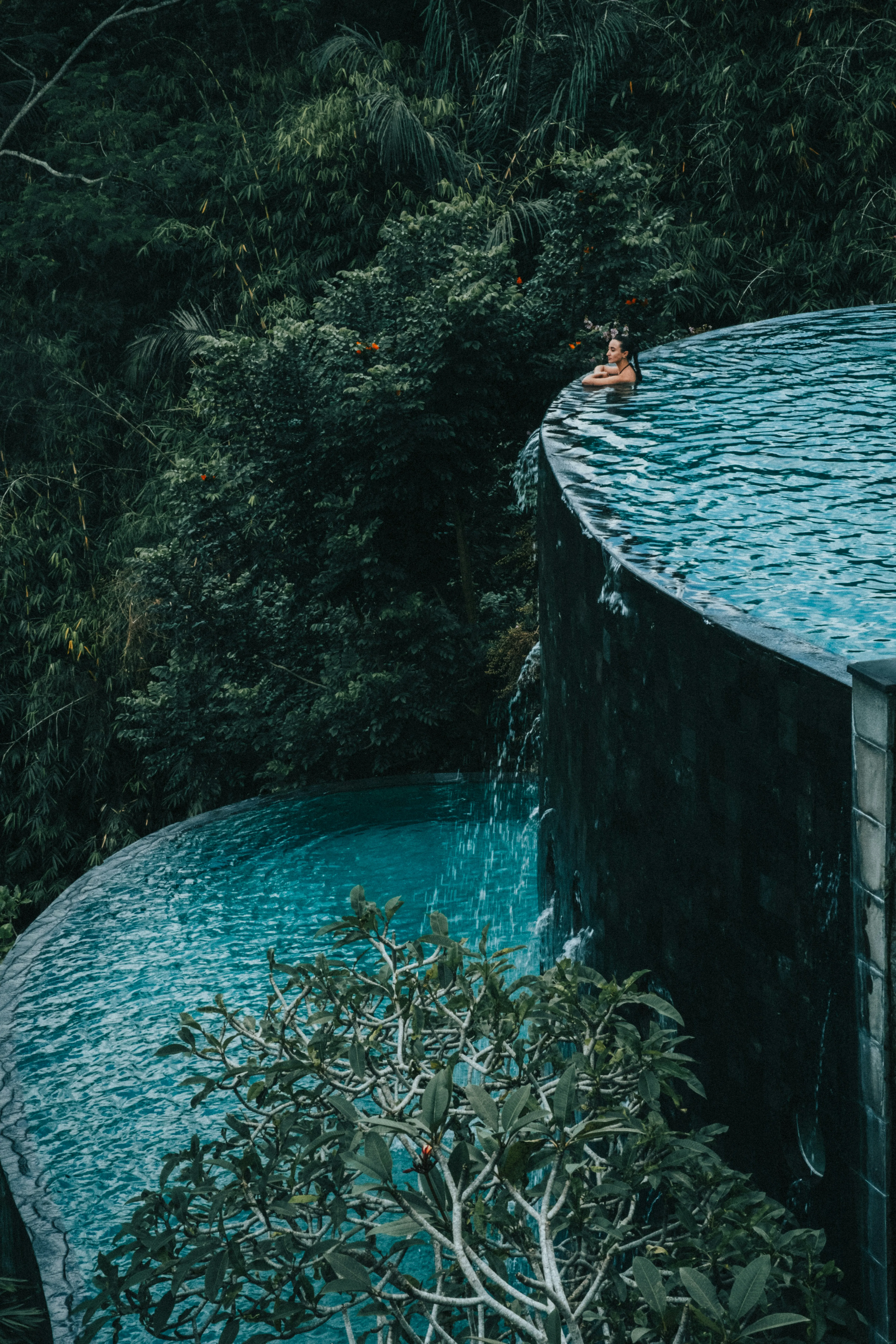 Couple Enjoying Sunset at Bali Honeymoon Villa Infinity Pool with Ocean View