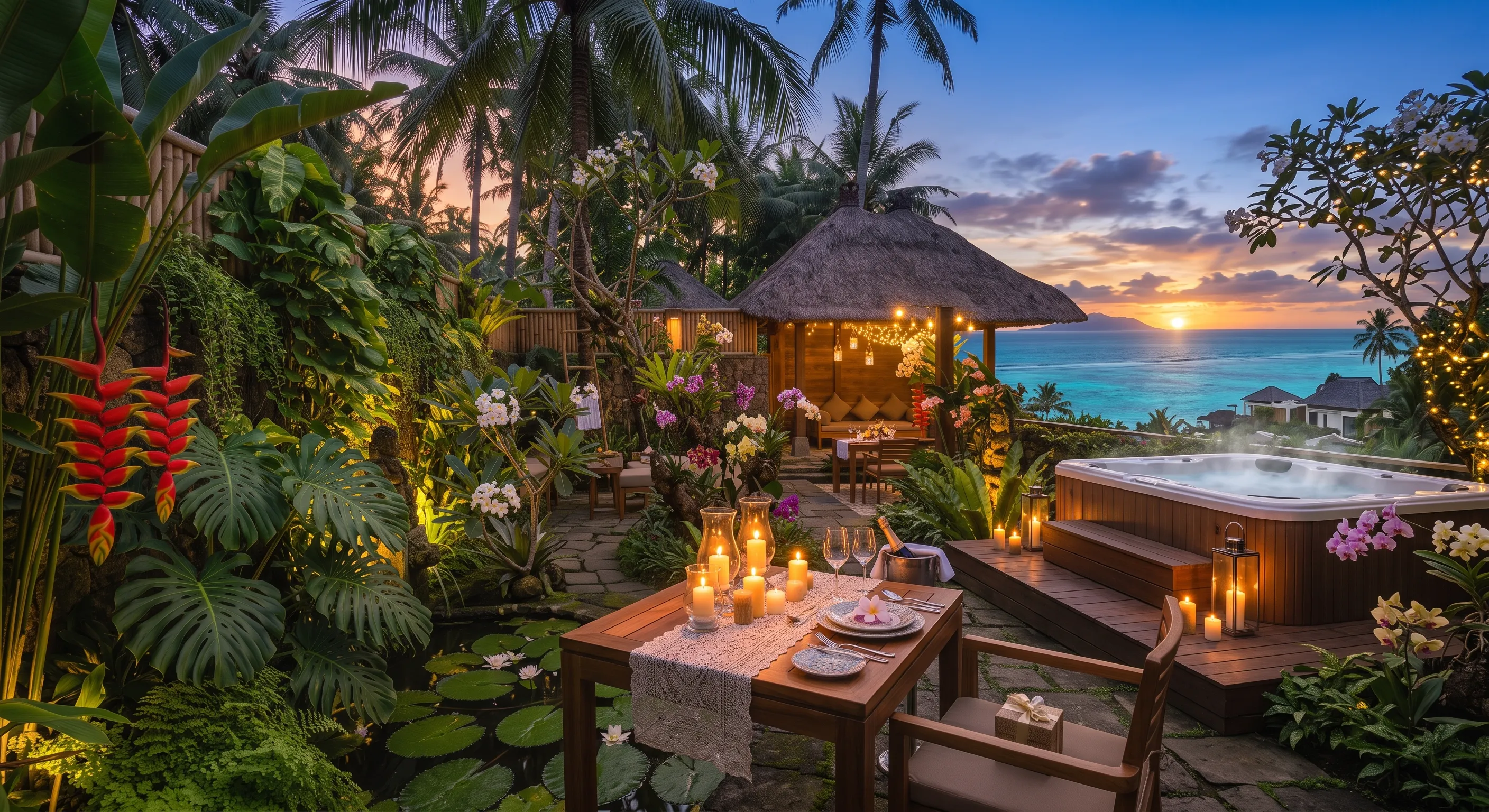 Bali Honeymoon Villa with Private Jacuzzi and Ocean View