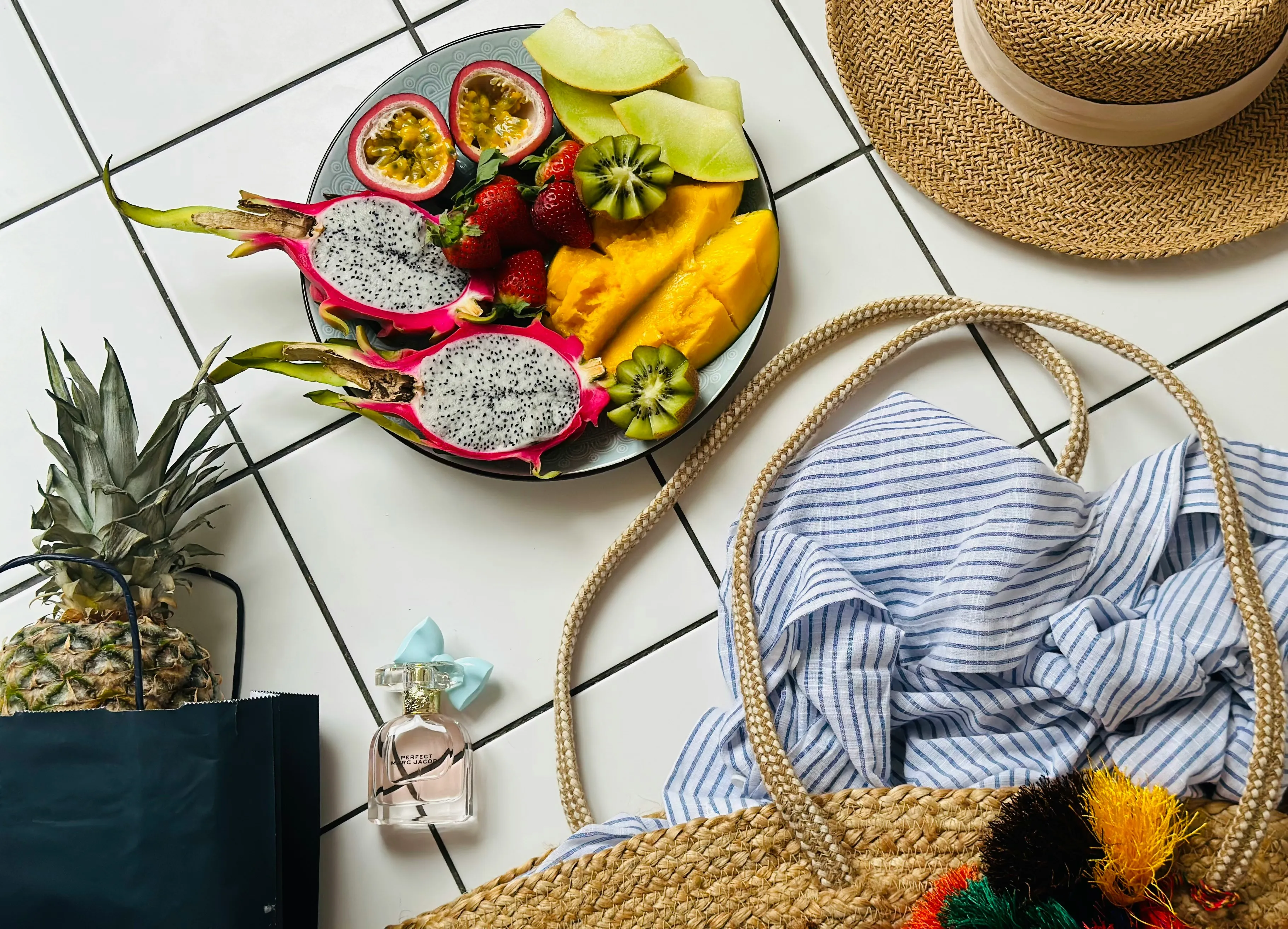 Bali Honeymoon Packing List with Suitcase and Tropical Essentials
