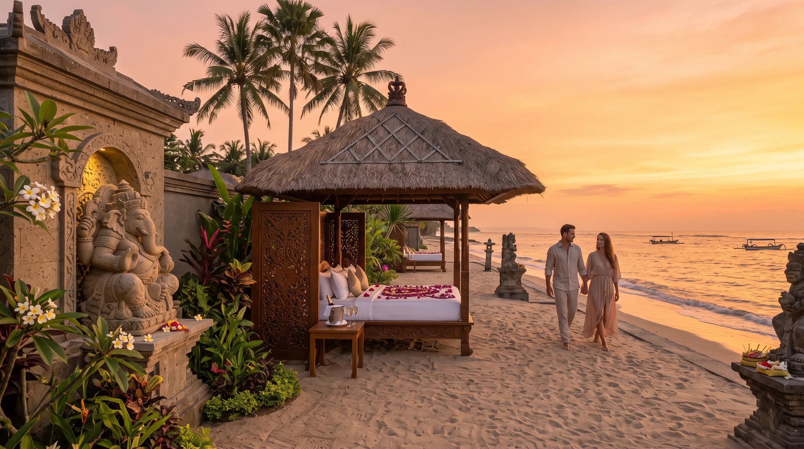 Bali Beach at Sunset During Best Honeymoon Season
