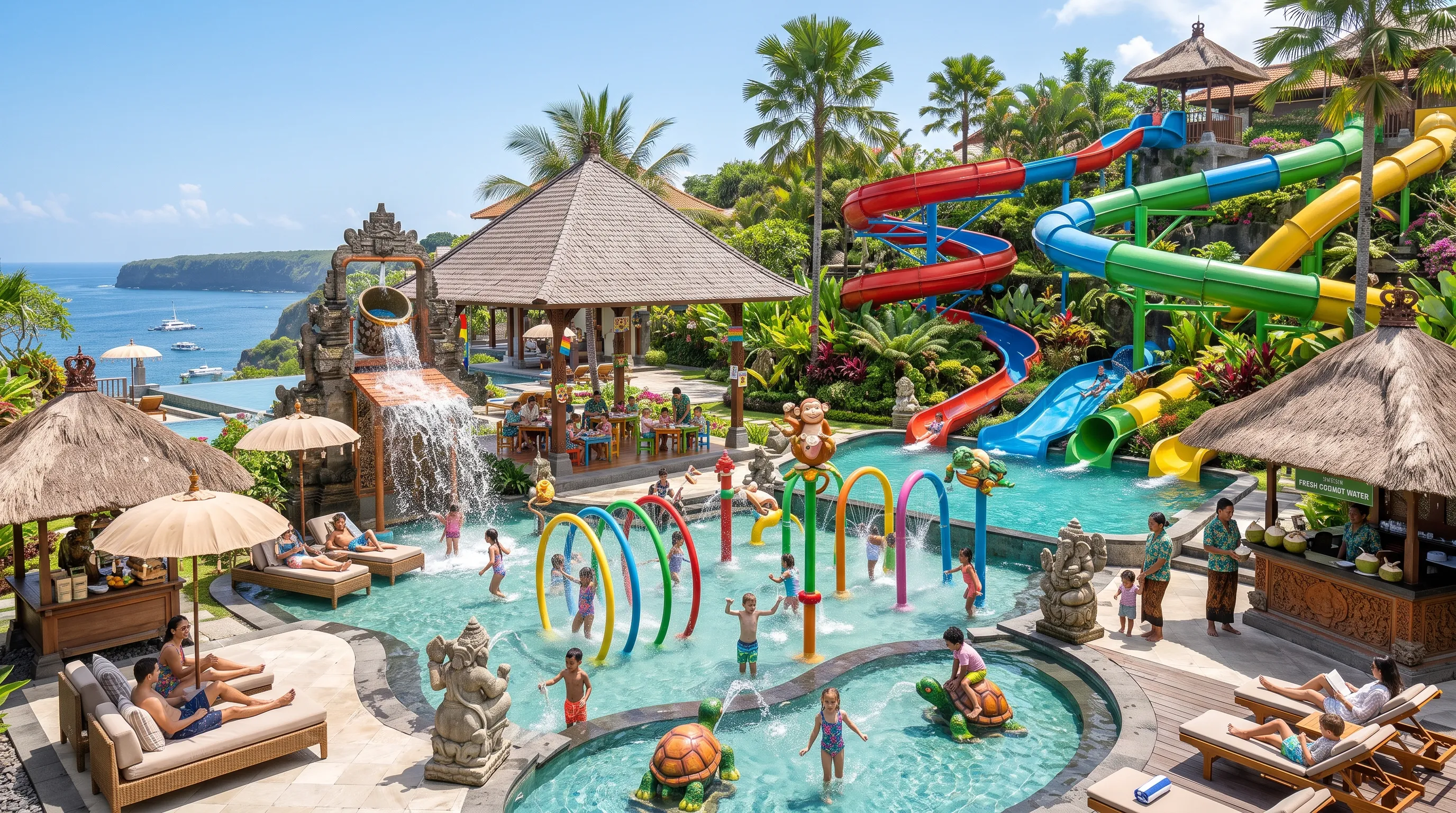 Bali Family Resort with Water Park and Water Slides for Kids